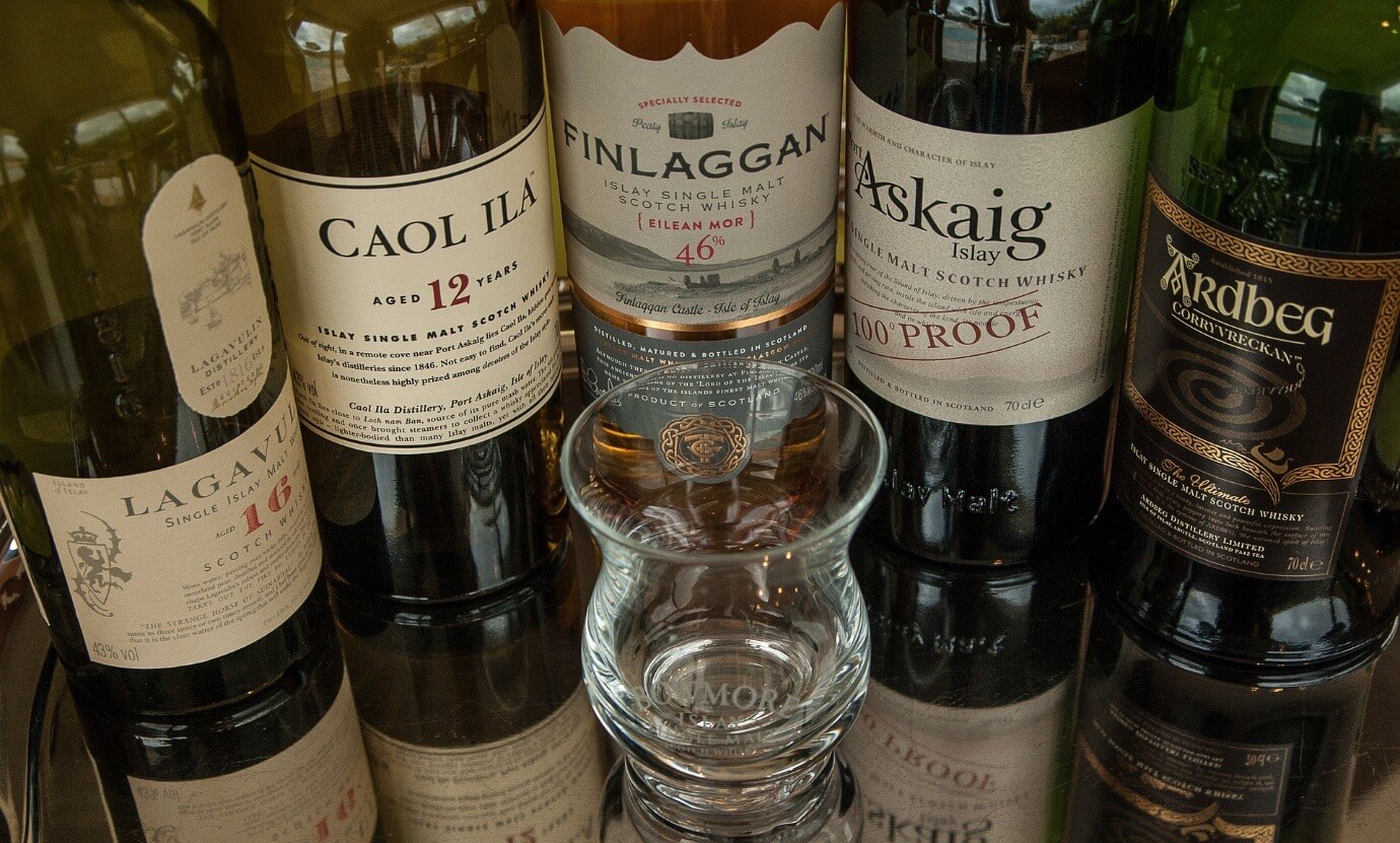 Bottles of Scottish whisky
