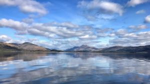 Landscape shot of Loch Lomond - Scotland in spring and summer