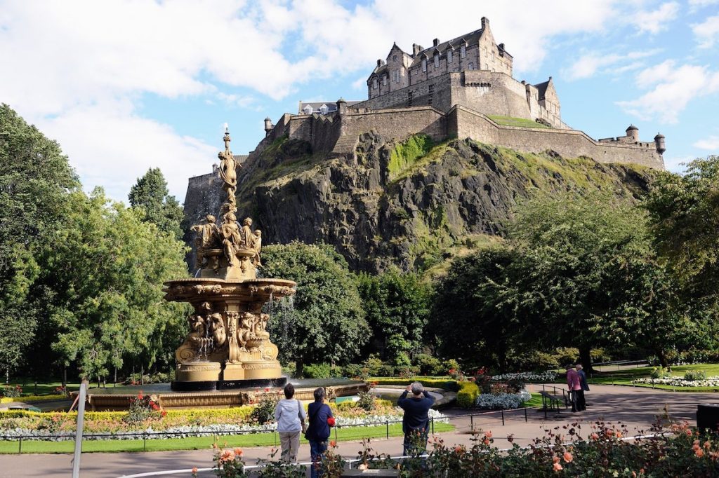 Edinburgh Castle seen from the West Princes Street Gardens