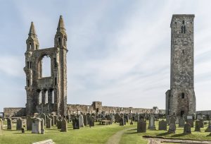 The ruins of St Andrew’s Cathedral, in Fife