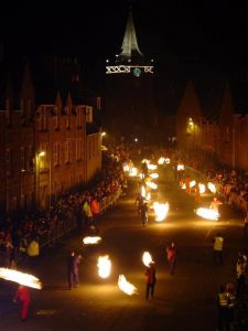 During Hogmanay in Scotland, the Fireballs Procession in Stonehaven is quite the spectacle