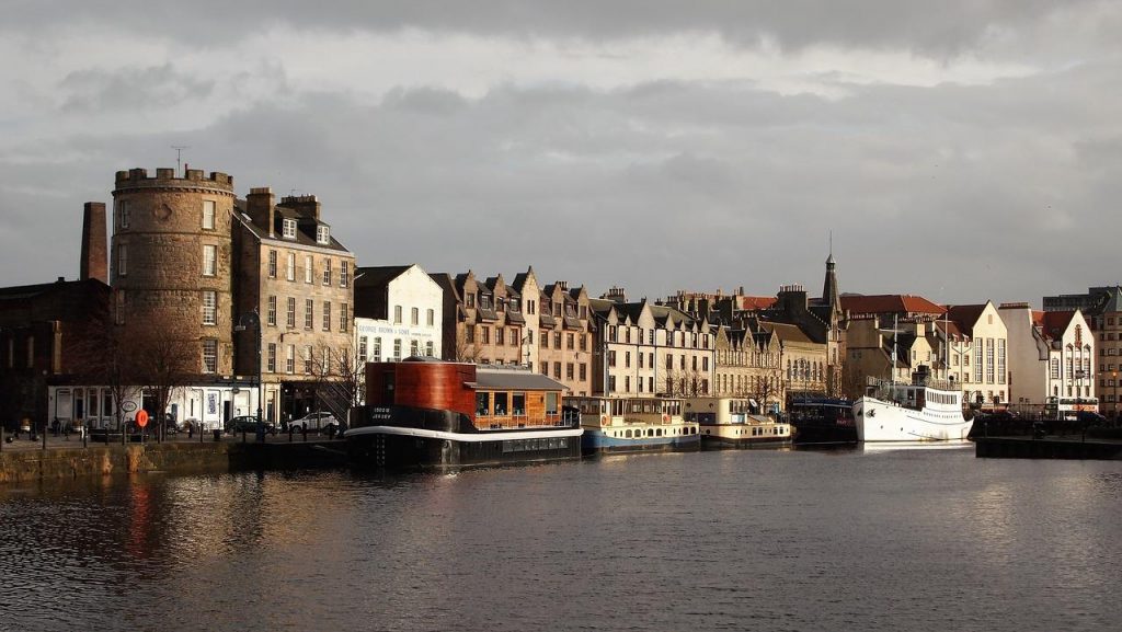 Leith area of Edinburgh in Scotland