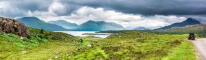 Panoramic shot of the Scottish landscape