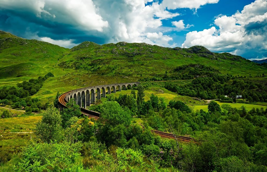  Glenfinnan Viaduct, in the Scottish Highlands