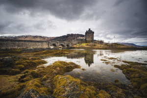 The medieval Eilean Donan Castle on Loch Duich shore