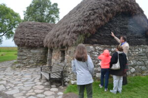 An Inspiring Travel Scotland Guide gives a personal tour of Culloden and points out the thatch roof on one of the preserved buildings